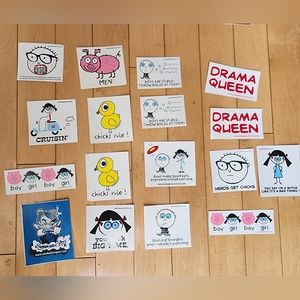 Stickers for the fun and irreverent. 17 pieces from David & Goliath